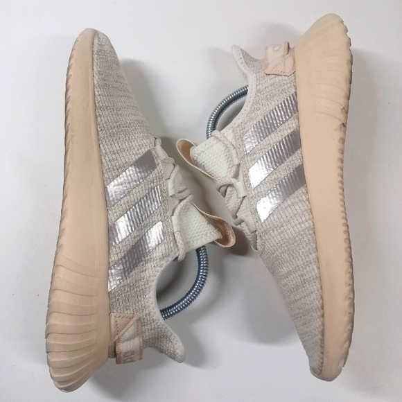 Adidas Cloudfoam Cream Tan Silver Trainers Women's Size 8 Sneakers - Picture 7 of 10